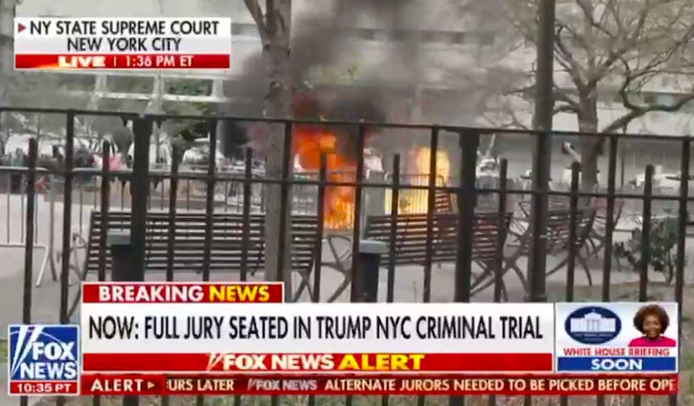 Man sets himself on fire outside Trump’s NYC trial