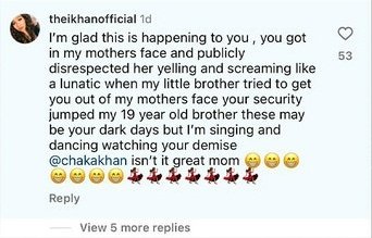 Chaka Khan’s daughter left a comment under Diddy’s apology video.