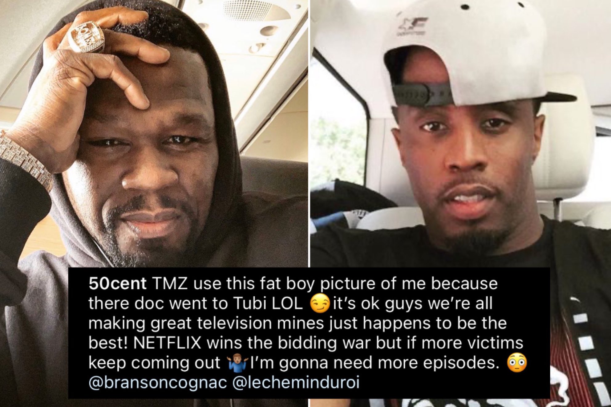 50 Cent’s multi-part documentary about the sexual assault allegations against Diddy was purchased by Netflix 👀