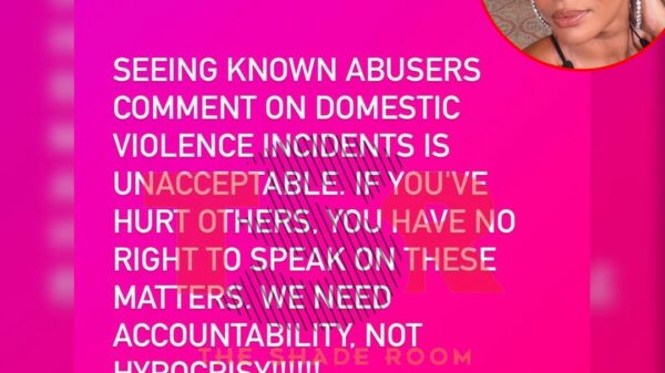 EvelynLozada with a message about domestic violence and saying. “ Hold the abusers accountable