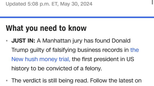 Trump has been found guilty on all 34 counts related to the Stormy Daniels case. He will now have to report to probation.