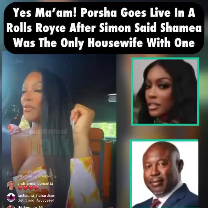 Porsha Goes live a Rolla Rose After Simon said Shamea was the only Housewife with one