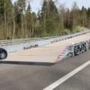 Switzerland uses a mobile overpass bridge to carry out road work without stopping traffic