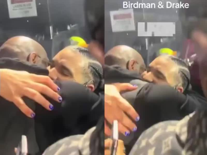 Drake and Birdman hug each other