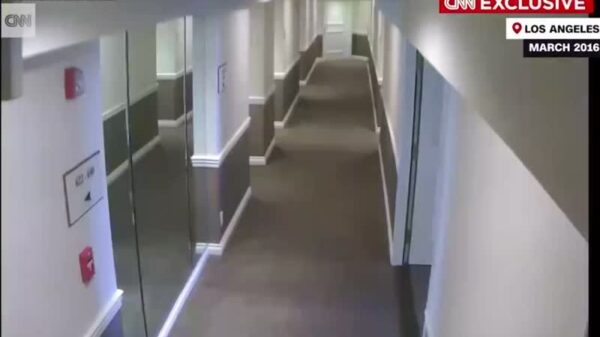 Breaking: CNN has obtained footage of Diddy repeatedly beating his then girlfriend Cassie in a hotel hallway