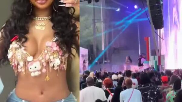 Fans in Chicago take off running after Saweetie started performing on stage