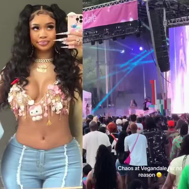 Fans in Chicago take off running after Saweetie started performing on stage