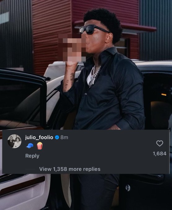 Julio Foolio’s IG account comments under Yungeen Ace’s new diss track to him