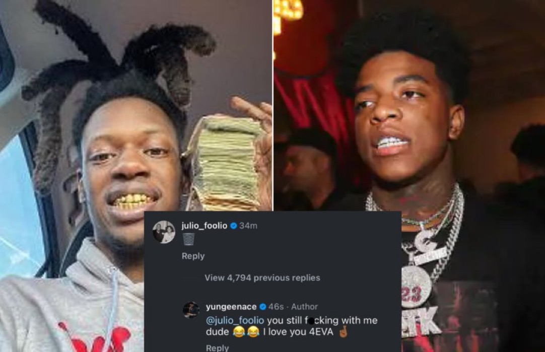 Yungeen Ace reacts to Foolio’s comment underneath his post