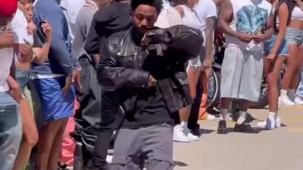 Kendrick Lamar seen filming at Compton for the “Not Like Us” music video