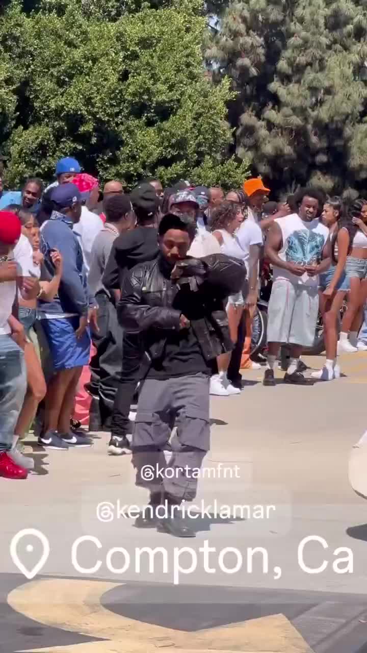 Kendrick Lamar seen filming at Compton for the “Not Like Us” music video