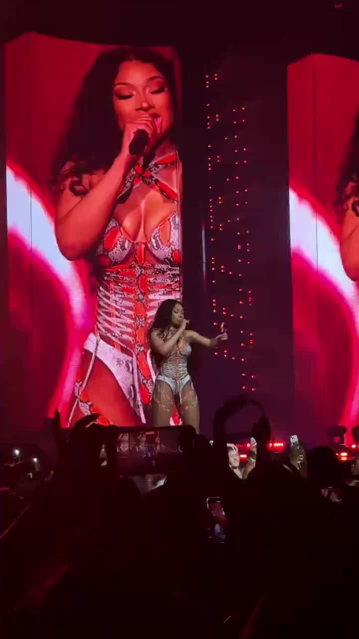 Megan Thee Stallion performing her verse on “Sunday Service (Remix)” at the HotGirlSummerTour in Atlanta