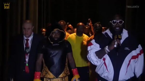 Rick Ross Walking out with Adrien Broner at his recent boxing match