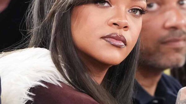 Rihanna switched from natural pixie to a wig with streaky blonde highlights