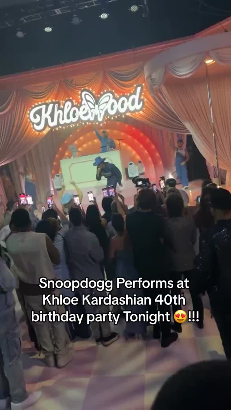 Snoop Dogg performs at Khloe Kardashian’s 40th birthday party.