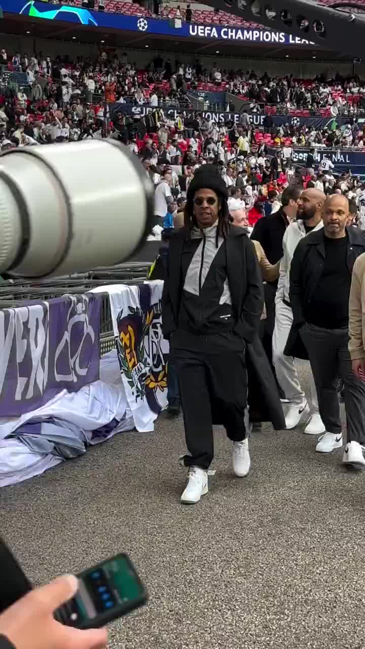 Jay-Z attends UEFA Champions League's final match at the Wembley Stadium in London