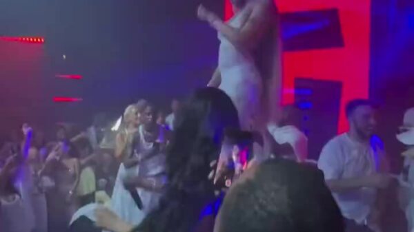 Megan Thee Stallion and GloRilla performing “Wanna Be” at Michael Rubin’s White Part