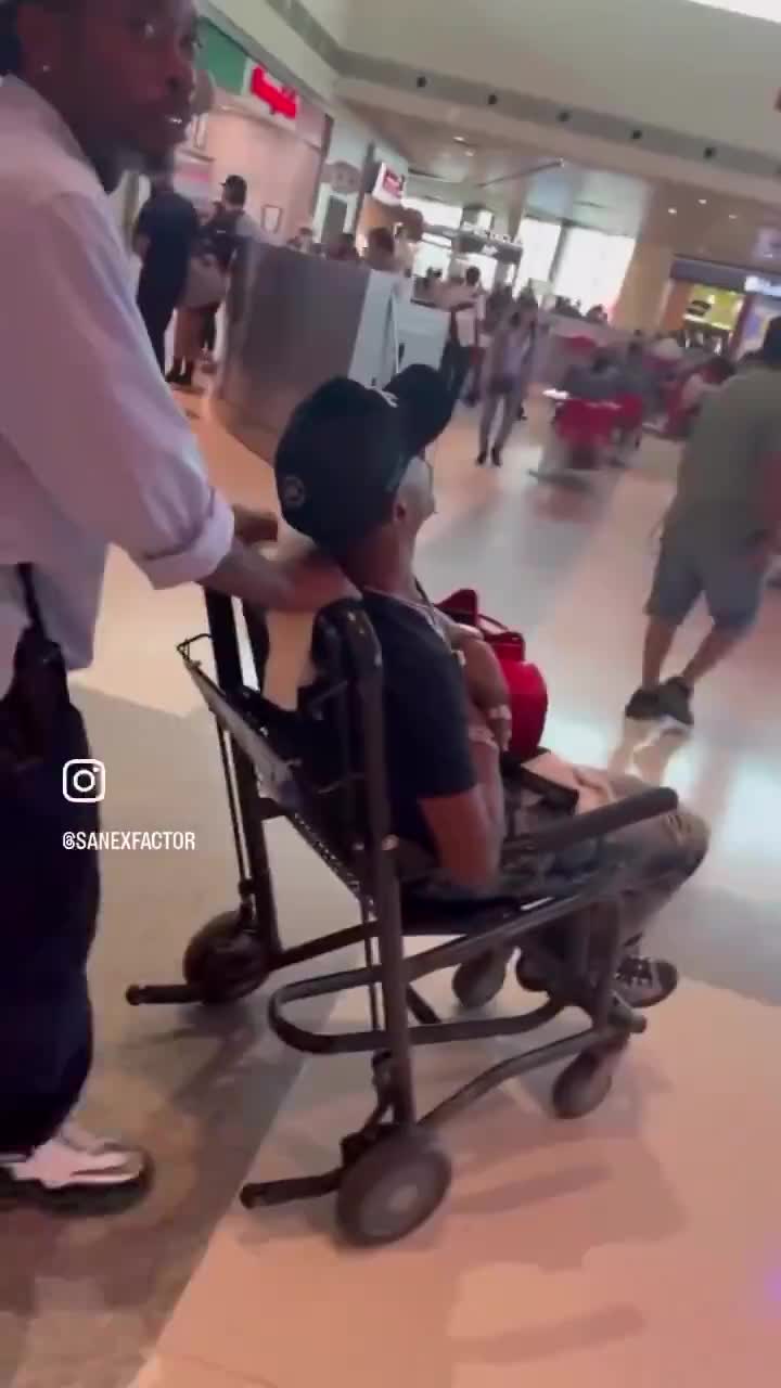 Charleston White really pulled up to the airport in a wheelchair after he got banned the day before