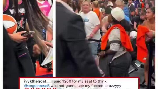 Fan got snatched up by security after trying to have a conversation with Angel Reese “I paid ,200 for these seats”