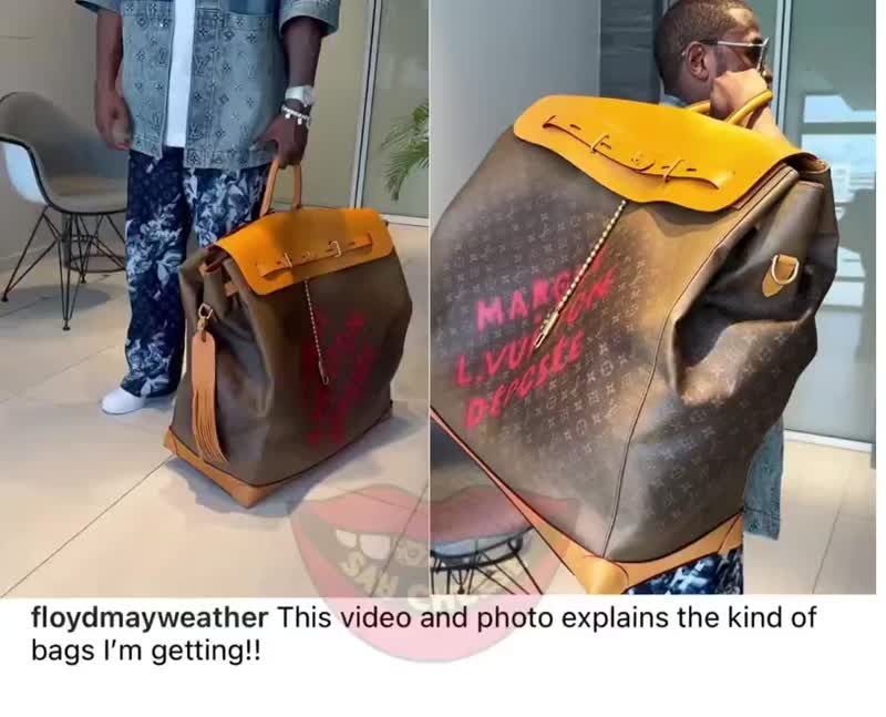 Floyd Mayweather flexes his new Louis Vuitton bag.. it’s priced at ,900