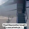 Floyd Mayweather flexing his new private jet