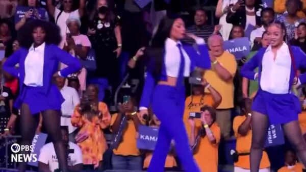 Megan Thee Stallion performing “Mamushi” at the Kamala Harris rally in Atlanta tonight