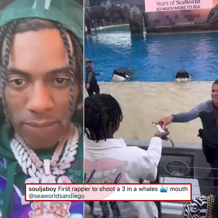 Soulja Boy says he’s the first rapper to shoot a 3 in a whales mouth