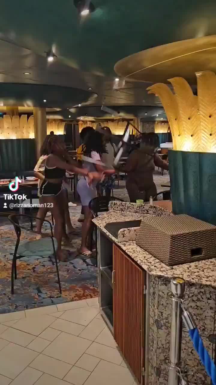 Wild fight breaks out on a Carnival cruise ship to Central America at 3am after "a bunch of drunk girls from Tampa" had a disagreement.