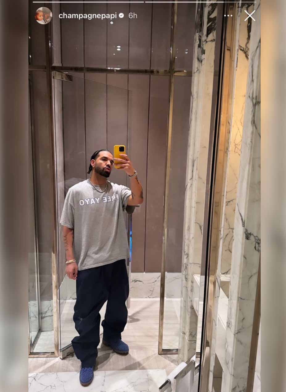 Drake posts new selfie after his Toronto mansion flooded