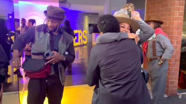 Michael Ealy hugs Meagan Good, while seemingly ignoring Jonathan