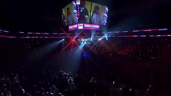 G Herbo walks out Shakur Stevenson with Terence Crawford and Andre Ward for WBC Lightweight title match