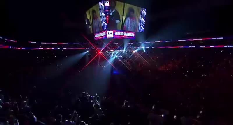 G Herbo walks out Shakur Stevenson with Terence Crawford and Andre Ward for WBC Lightweight title match