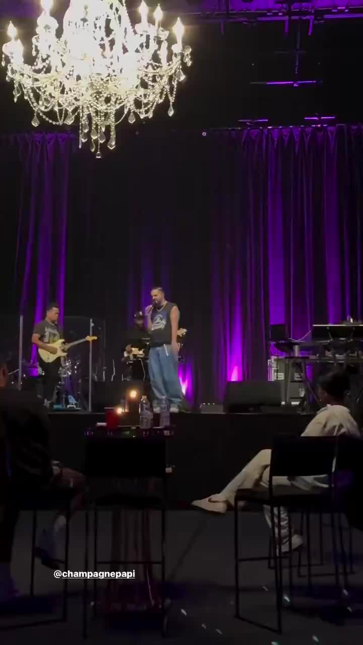 Drake rehearsing “Pipe Down” with a live band