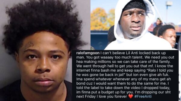 Ralo says Anti Da Menace is back in jail after he just paid his bail for 0,000 2 weeks ago