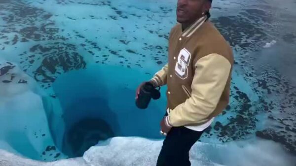 Ludacris drinking glacier water in Alaska