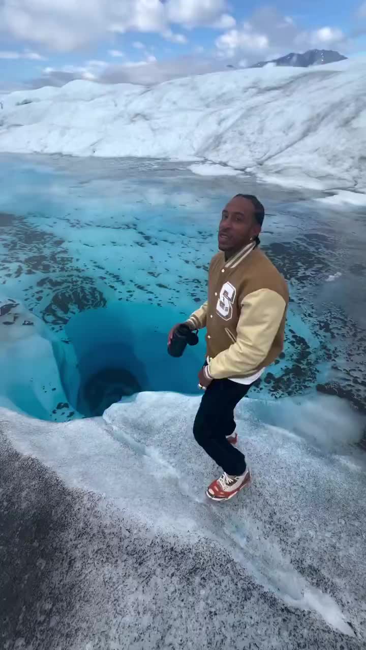 Ludacris drinking glacier water in Alaska