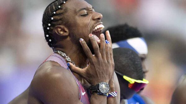 Gold medalist Noah Lyles laughs at criticism of his painted nails