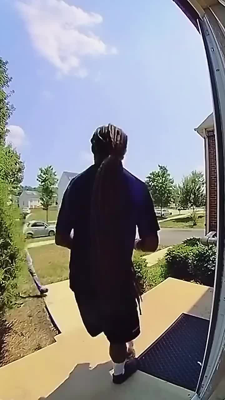 FedEx delivery guy fights off two porch pirates and delivers the package