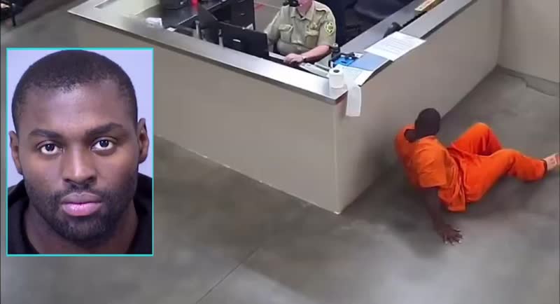 Arizona inmate caught on camera crawling past a guard into the female side of the jail to r-pe a woman