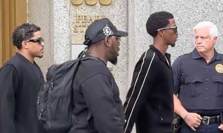 Sean Combs’ Sons Arrive at Federal Courthouse As He Goes Before a Judge