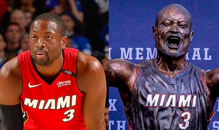 Dwyane Wade’s Bronze Statue Sparks Internet Memes