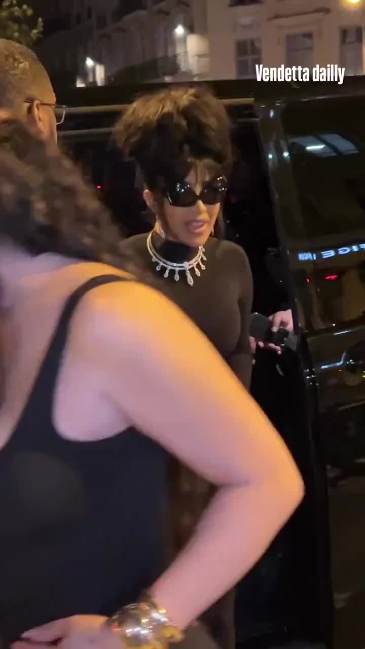 Cardi B arriving at Doja Cat’s birthday party