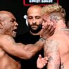 Mike Tyson, 58, Slaps Jake Paul, 27, During Weigh-In Stare Down – Sandra Rose