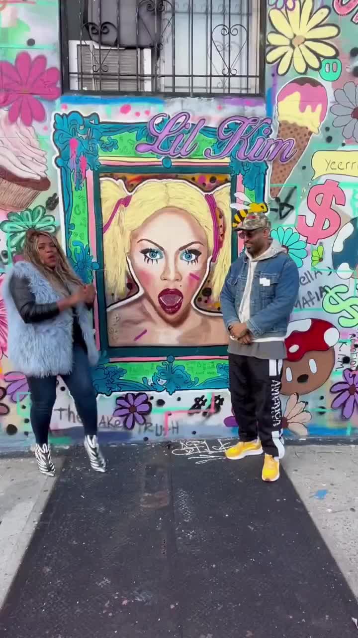 Check out this Lil’ Kim mural in her hometown Bedstuy Brooklyn New York City