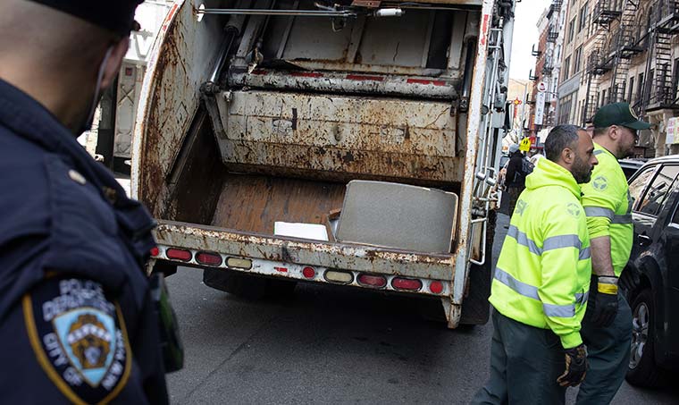 NYC sanitation worker’s legs crushed when car rams garbage truck. No charges filed – Sandra Rose