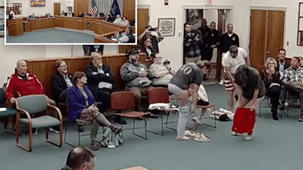 VIDEO: Parents Undress in Protest at Maine School Board Meeting Over Transgender Athlete Policy