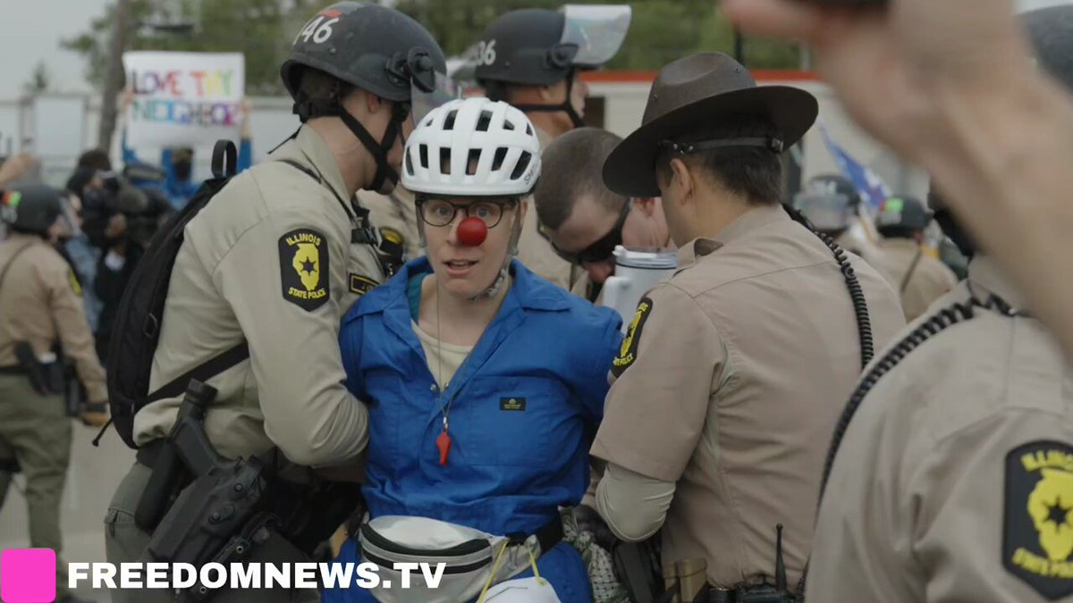 VIDEO: Illinois State Police Arrest Protester Wearing Clown Nose After Breaching ICE Broadview Perimeter
