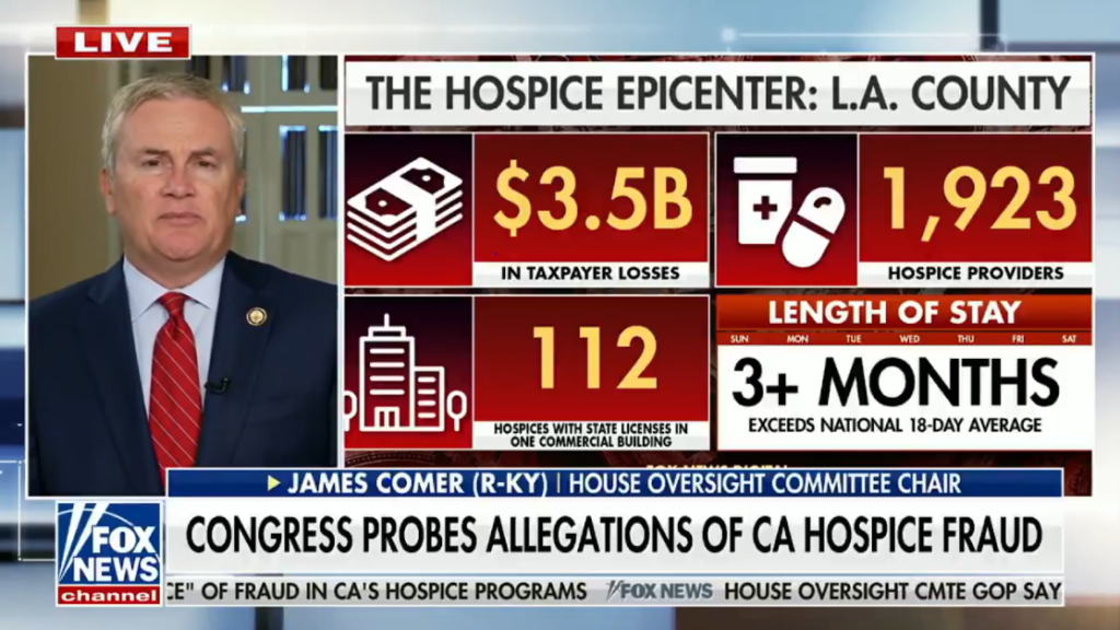 VIDEO: EXPLOSIVE: James Comer EXPOSES Billions in California Hospice Fraud, Whistleblower Claims Newsom Knew