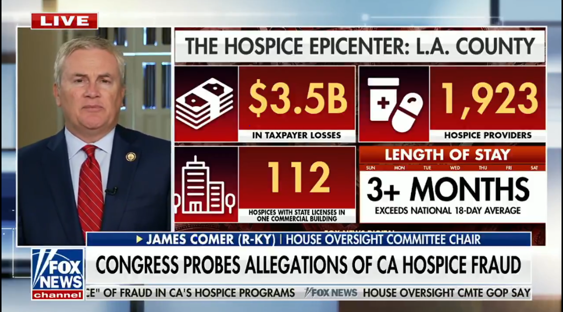 VIDEO: EXPLOSIVE: James Comer EXPOSES Billions in California Hospice Fraud, Whistleblower Claims Newsom Knew